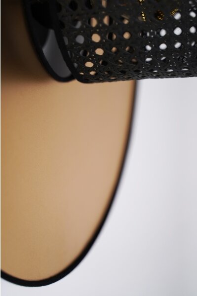 Duolla - Nástěnné svítidlo TOKYO RATTAN 1xE27/15W/230V pr. 50 cm zlatá/černá