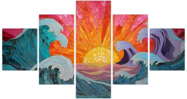 Obraz - Mozaika vln (125x70 cm)