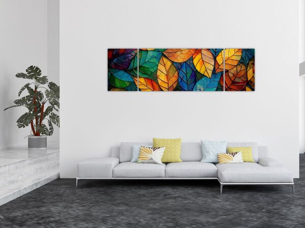 Obraz - Mozaika z listů (170x50 cm)