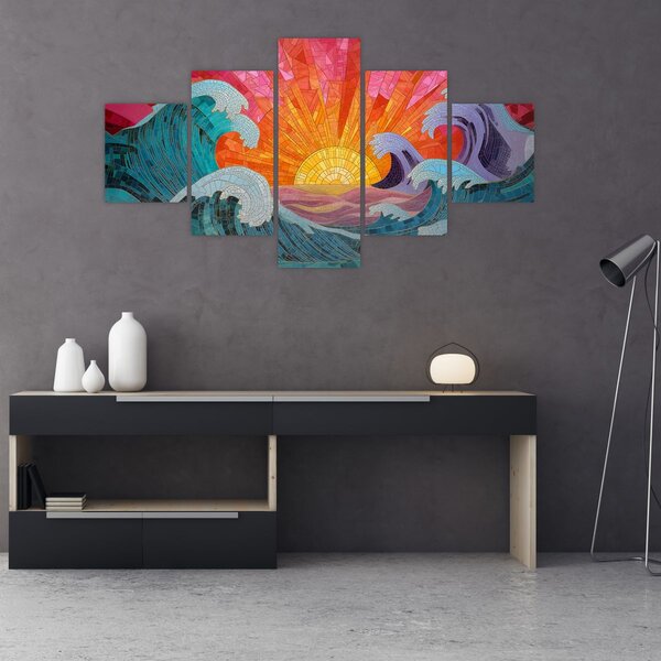 Obraz - Mozaika vln (125x70 cm)