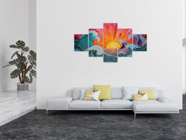 Obraz - Mozaika vln (125x70 cm)