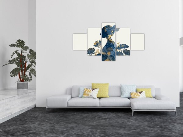 Obraz - Mramorový profil ženy (125x70 cm)