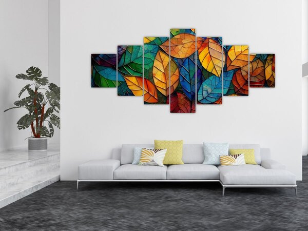 Obraz - Mozaika z listů (210x100 cm)