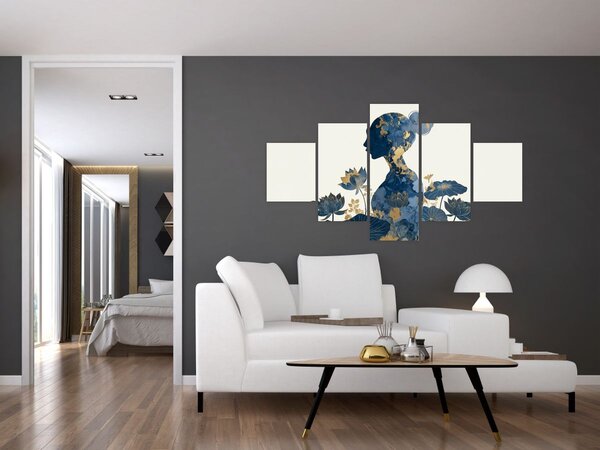 Obraz - Mramorový profil ženy (125x70 cm)