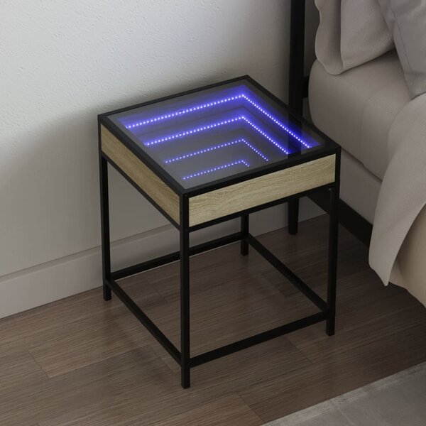 Noční stolek s Infinity LED dub sonoma 40 x 40 x 51 cm 3284092