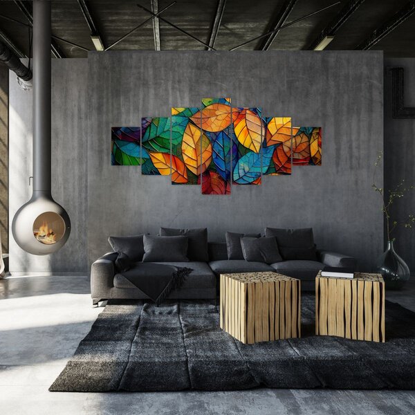 Obraz - Mozaika z listů (210x100 cm)