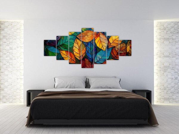 Obraz - Mozaika z listů (210x100 cm)