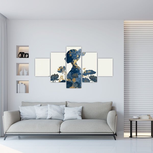 Obraz - Mramorový profil ženy (125x70 cm)