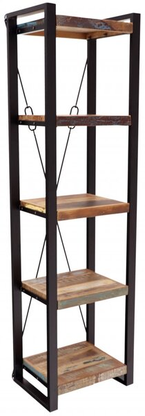 Knihovna Retro 60x200x35 z recyklovaného mangového dřeva