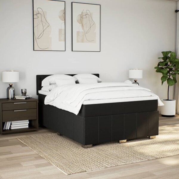 Box spring postel s matrací černá 140 x 190 cm textil 3289379