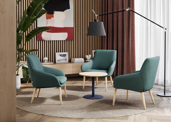 RIM - Křeslo KLOE LOUNGE KL 5305.17 s dřevěnou podnoží