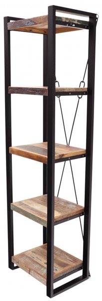 Knihovna Retro 60x200x35 z recyklovaného mangového dřeva
