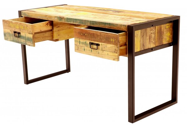 Psací stůl 160x76x70 Retro z recyklovaného mangového dřeva