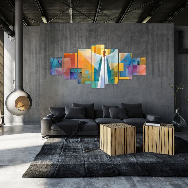Obraz - Geometrický anděl (210x100 cm)
