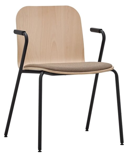 RIM - Židle LAMBDA WOOD LA 4012.091 s područkami a čalouněným sedákem