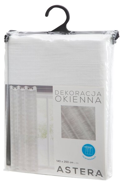 ZÁCLONA NA KROUŽCÍCH ASTERA 140X250 CM KRÉMOVÁ