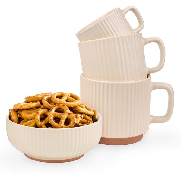 Keramická miska KITCHISIMO 530ml žebrovaná krémový