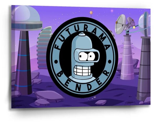 Sablio Obraz Futurama Bender Planeta s vysílači - 90x60 cm