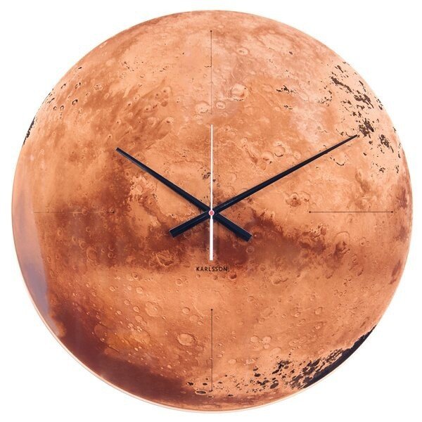 Nástěnné hodiny Mars 60 cm Karlsson (Barva - oranžová hnědá)