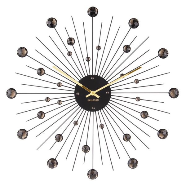 Nástěnné hodiny Sunburst 50 cm Karlsson (Barva - černá)