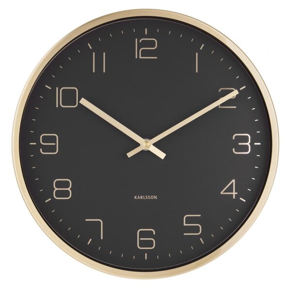 Nástěnné hodiny Gold Elegance 30 cm Karlsson (Barva - černá)