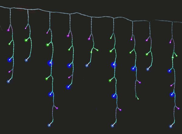 Venkovní LED vánoční závěs - různobarevná, 8 programů, různé délky na výběr Délka světelné části a počet LED: 5m, 200 LED
