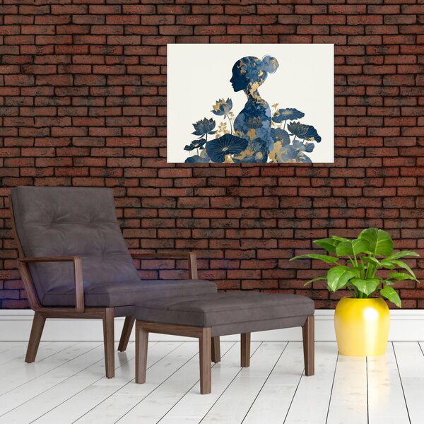 Obraz - Mramorový profil ženy (70x50 cm)