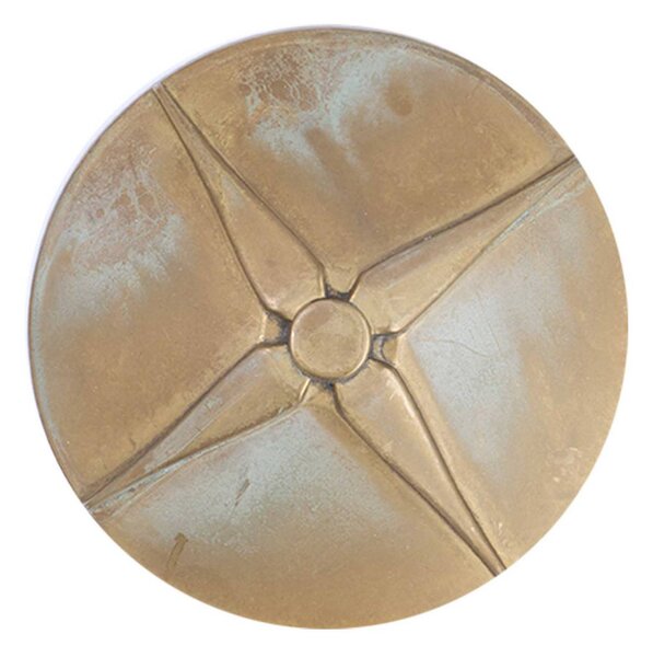Moretti Luce LED podlahová lampa Aura Disk, výška 50 cm, antická mosaz, Bronz / starožitná mosaz, Mosaz, Venkovský / rustikální