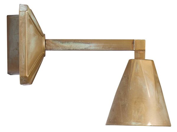 Moretti Luce LED nástěnné světlo Silva Disk, výsuv 22 cm, antická mosaz, IP65, Bronz / starožitná mosaz, Mosaz, Venkovský / rustikální