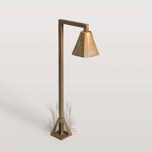 Moretti Luce LED podlahová lampa Silva Frame, 50 x 19 cm, antická mosaz, Bronz / starožitná mosaz, Mosaz, Venkovský / rustikální