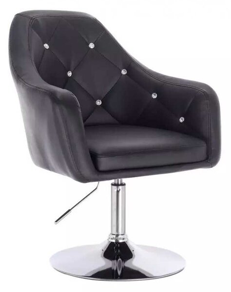LuxuryForm DESIGN Křeslo ROMA na stříbrném talíři - černé