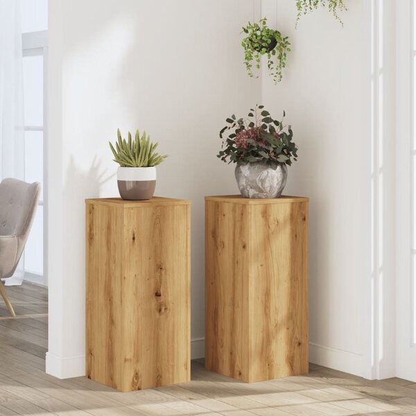 Stojany na rostliny 2 ks dub artisan 30 x 30 x 70 cm kompozit