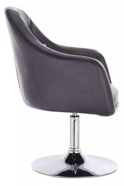 LuxuryForm DESIGN Křeslo ROMA na stříbrném talíři - černé