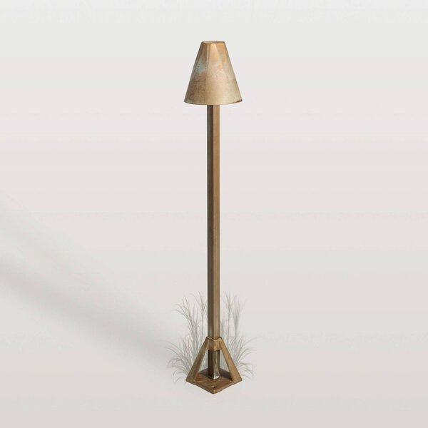 Moretti Luce LED podlahová lampa Silva Disk, výška 50 cm, antická mosaz, Bronz / starožitná mosaz, Mosaz, Venkovský / rustikální