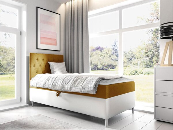 Kontinentální postel Junior Gerdise 1, Strana: levá, Rozměr postele: 80x200, Barva:: ekokoža Soft 017 (biała) + Fresh 14 5903211192692