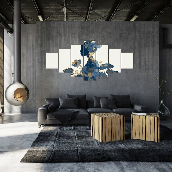 Obraz - Mramorový profil ženy (210x100 cm)