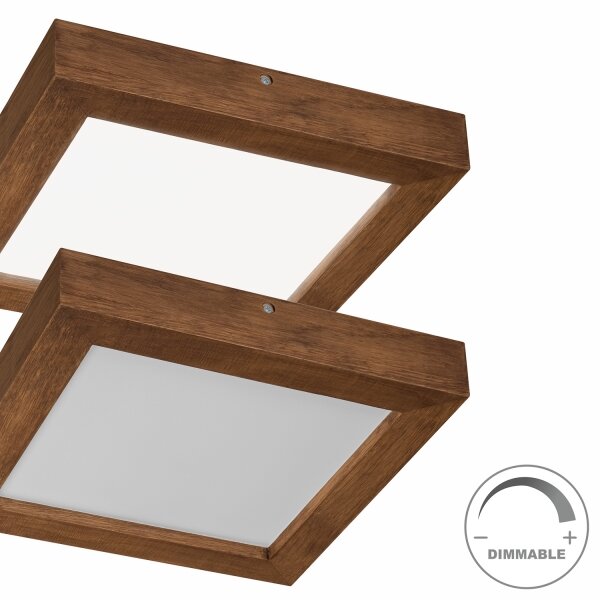 Brilagi-LED Stmívatelné svítidlo WOODY FRAME LED/24W/230V dub 30x30 cm IP44 + DO