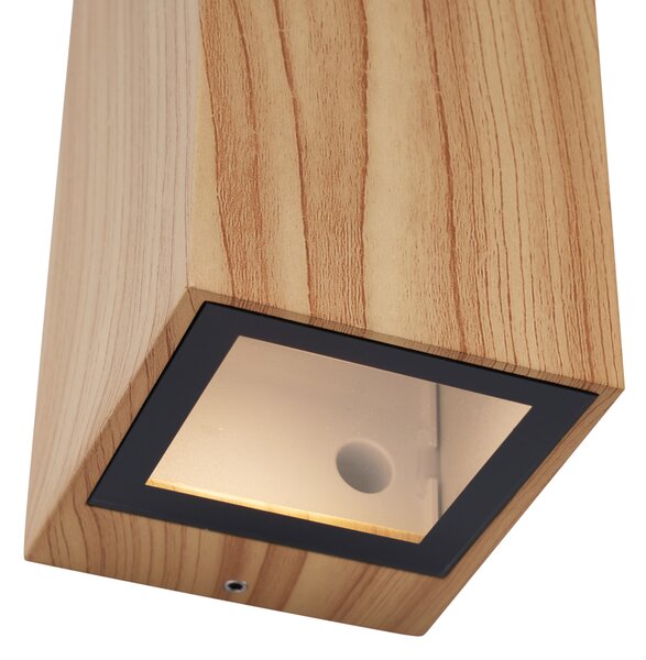 Skandinávská nástěnná lampa dřevo 2-světla GU10 70mm IP54 - Baleno