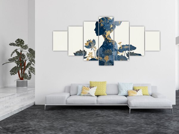Obraz - Mramorový profil ženy (210x100 cm)
