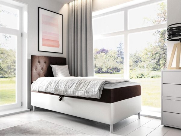 Kontinentální postel Junior Gerdise 1, Strana: levá, Rozměr postele: 80x200, Barva:: ekokoža Soft 017 (biała) + Fresh 14 5903211192692