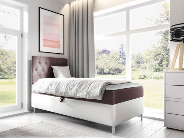 Kontinentální postel Junior Gerdise 1, Strana: levá, Rozměr postele: 80x200, Barva:: ekokoža Soft 017 (biała) + Fresh 14 5903211192692