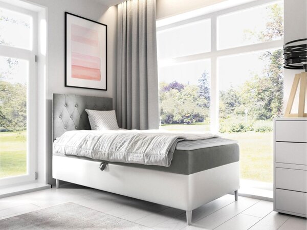 Kontinentální postel Junior Gerdise 1, Strana: levá, Rozměr postele: 80x200, Barva:: ekokoža Soft 017 (biała) + Fresh 14 5903211192692