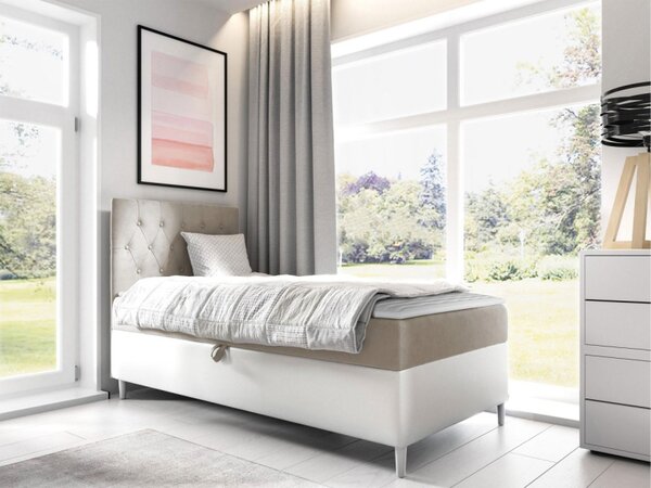 Kontinentální postel Junior Gerdise 1, Strana: levá, Rozměr postele: 80x200, Barva:: ekokoža Soft 017 (biała) + Fresh 14 5903211192692