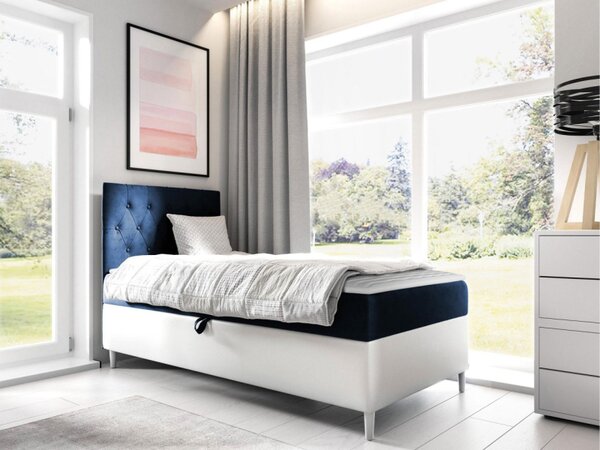 Kontinentální postel Junior Gerdise 1, Strana: levá, Rozměr postele: 80x200, Barva:: ekokoža Soft 017 (biała) + Fresh 14 5903211192692