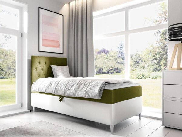 Kontinentální postel Junior Gerdise 1, Strana: levá, Rozměr postele: 80x200, Barva:: ekokoža Soft 017 (biała) + Fresh 14 5903211192692