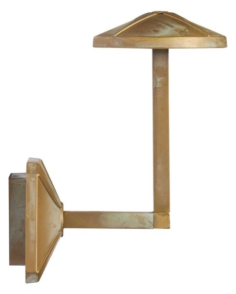Moretti Luce Venkovní nástěnné svítidlo Aura Disk, výška 24 cm, antická mosaz, Bronz / starožitná mosaz, Mosaz, Venkovský / rustikální