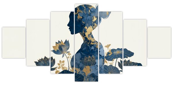 Obraz - Mramorový profil ženy (210x100 cm)