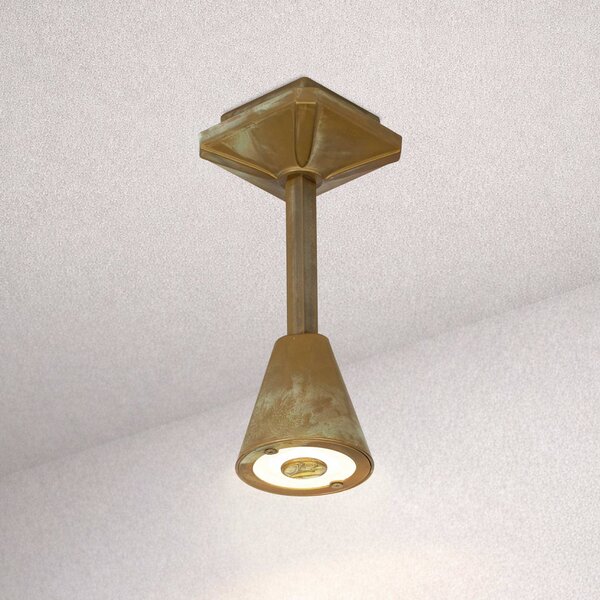 Moretti Luce Venkovní stropní svítidlo Silva Disk, výška 26 cm, antická mosaz, Bronz / starožitná mosaz, Mosaz, Venkovský / rustikální