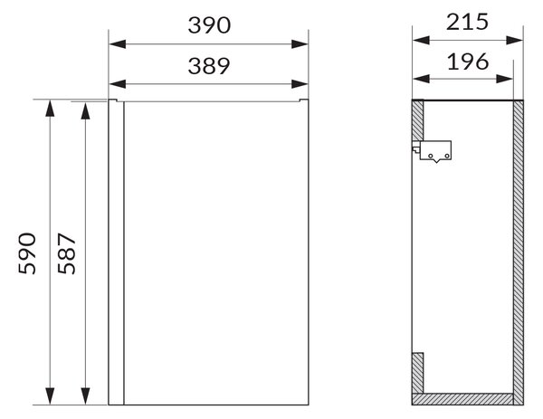 Cersanit Moduo skříňka 39x21.5x59 cm pod umyvadlo závěsná béžová S590-101-DSM