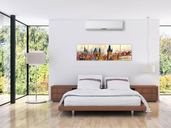 Obraz - Podzim v malovaném městě (170x50 cm)